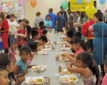 The free lunches are for all children ages one through eighteen. Adults are welcome to eat for $3.50.