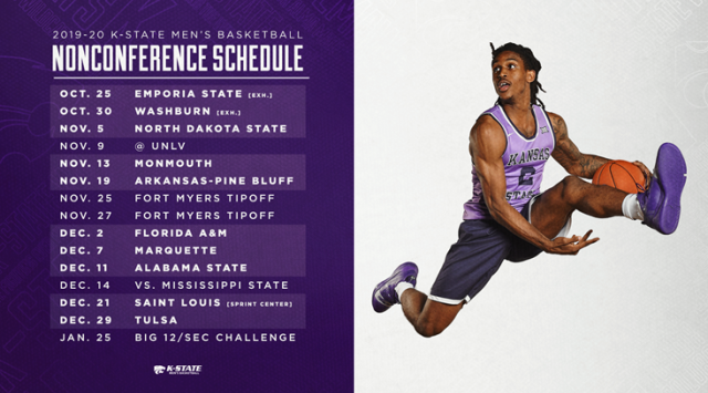 Nine Home Games Highlight K-State’s 2019-20 Non-Conference Schedule