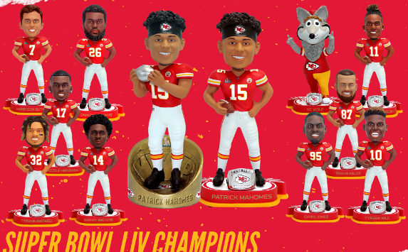 Kansas City Chiefs Super Bowl Liv Champions Bobbleheads Unveiled