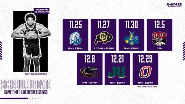 K-State Adjusts 2020-21 Schedule, Announces Several Game Times